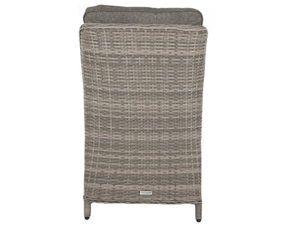 Riviera 4 Rattan Garden Chairs and Small Round Dining Table in Grey