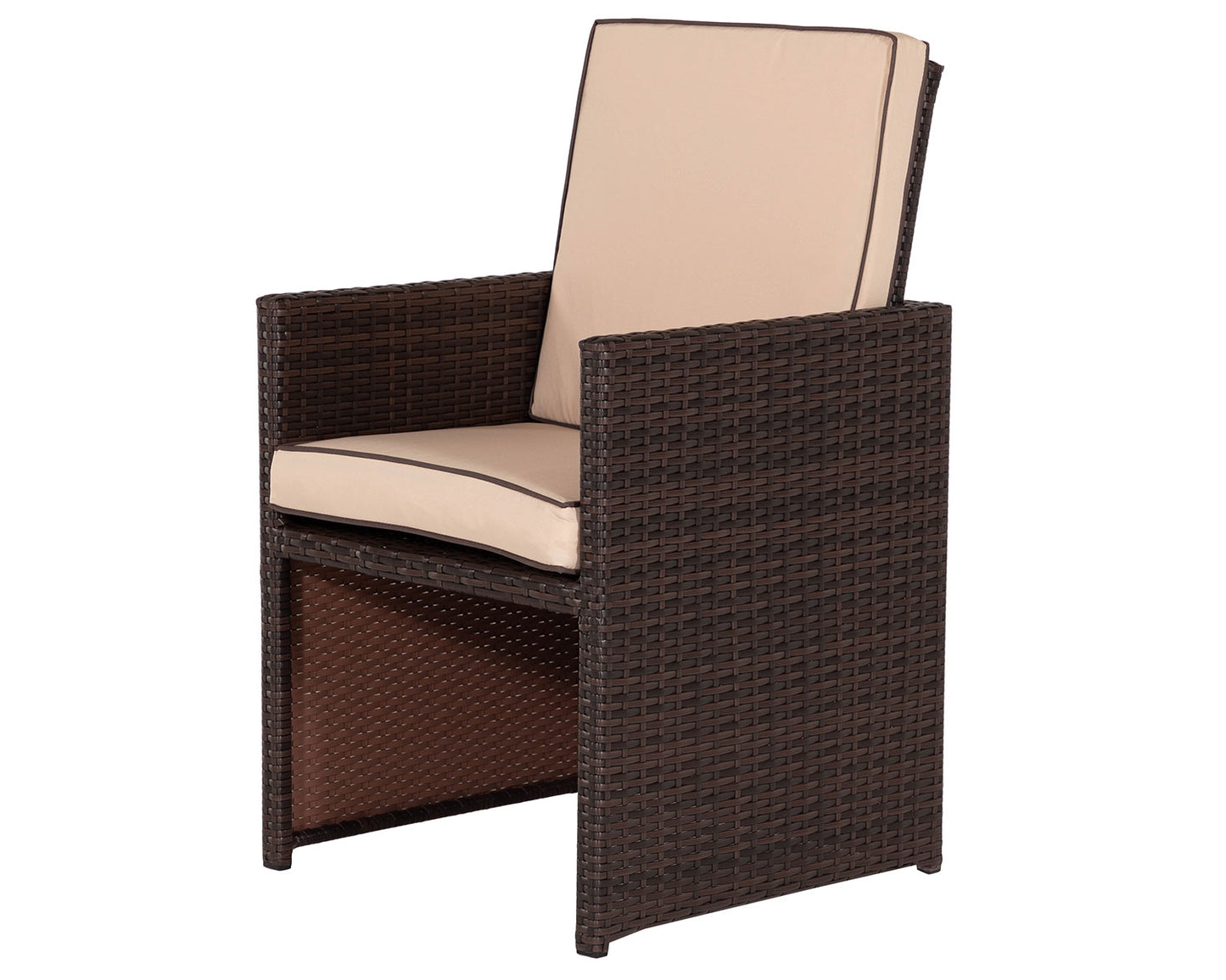 Barcelona 4 Seater Cube Set in Brown and Cream