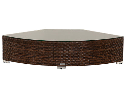 Florida 6 Piece Angled Rattan Garden Corner Sofa Set in Chocolate and Cream