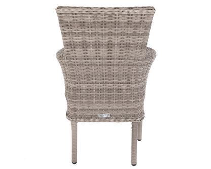 Cambridge 2 Rattan Chairs and Small Round Table Set in Grey