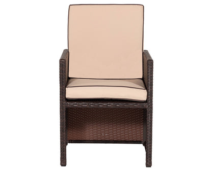 Barcelona 4 Seater Cube Set in Brown and Cream