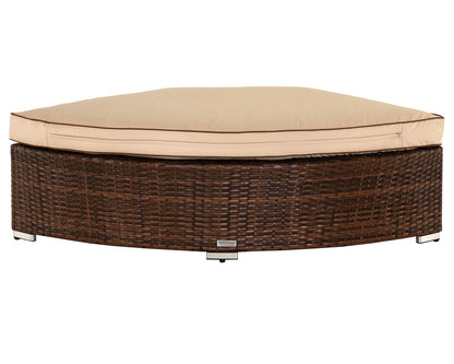 Florida 6 Piece Angled Rattan Garden Corner Sofa Set in Chocolate and Cream