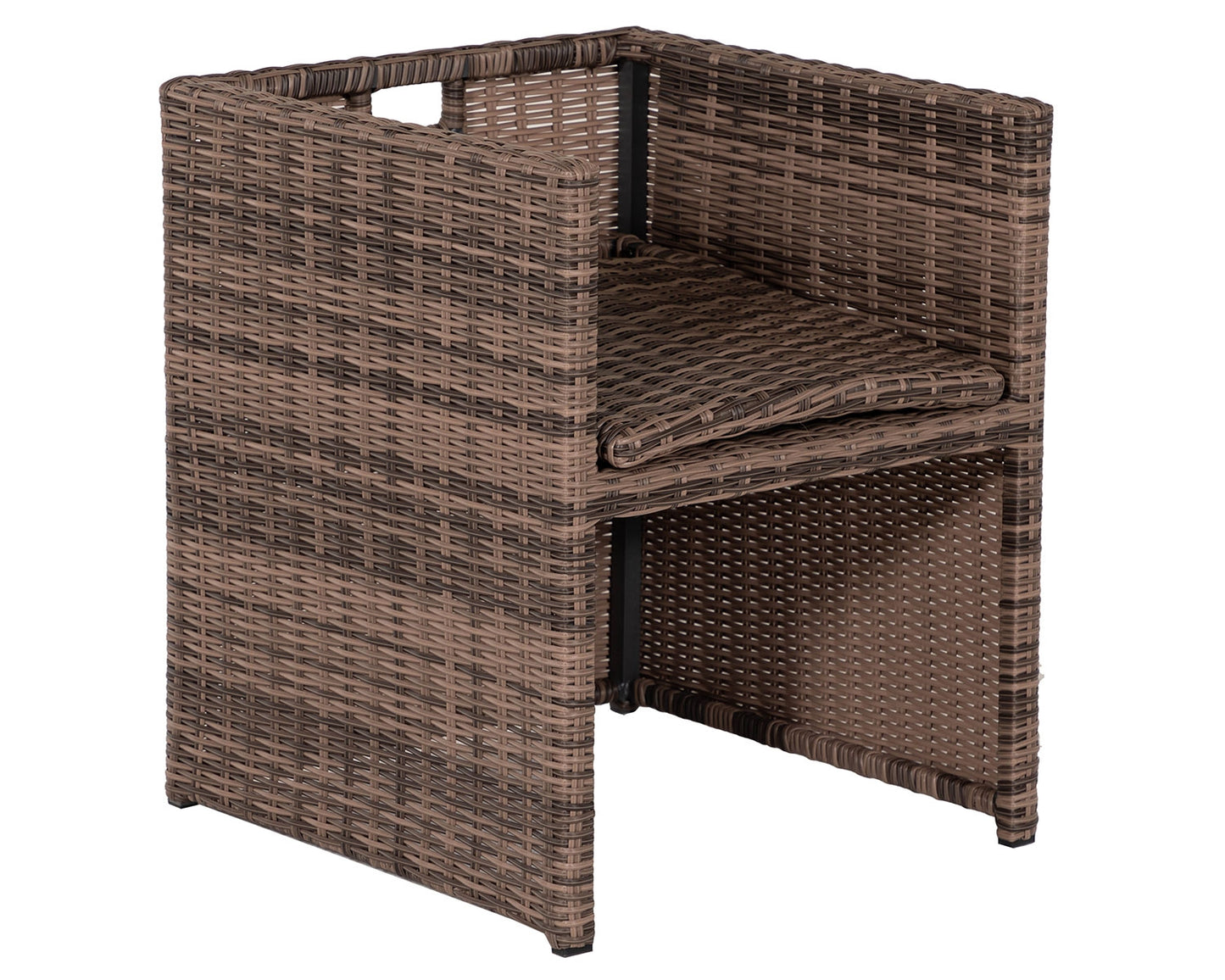 Barcelona 6 Seater Cube Set With Footstools in Truffle Brown and Cream