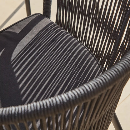 Amelia 8 Seater White Acacia Wood Black Legs Garden Dining Set - Hali Black Chairs