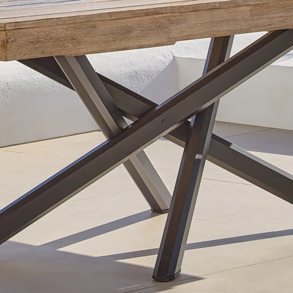 Amelia White Acacia Rectangular Dining Table with Metal Legs -Laura James 