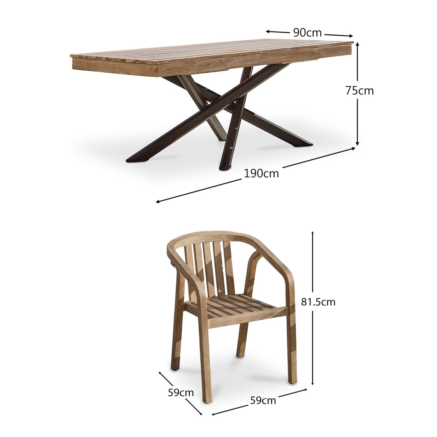 Amelia Wooden Rectangular Dining Table Set with Shiro Dining Chairs - Laura James 
