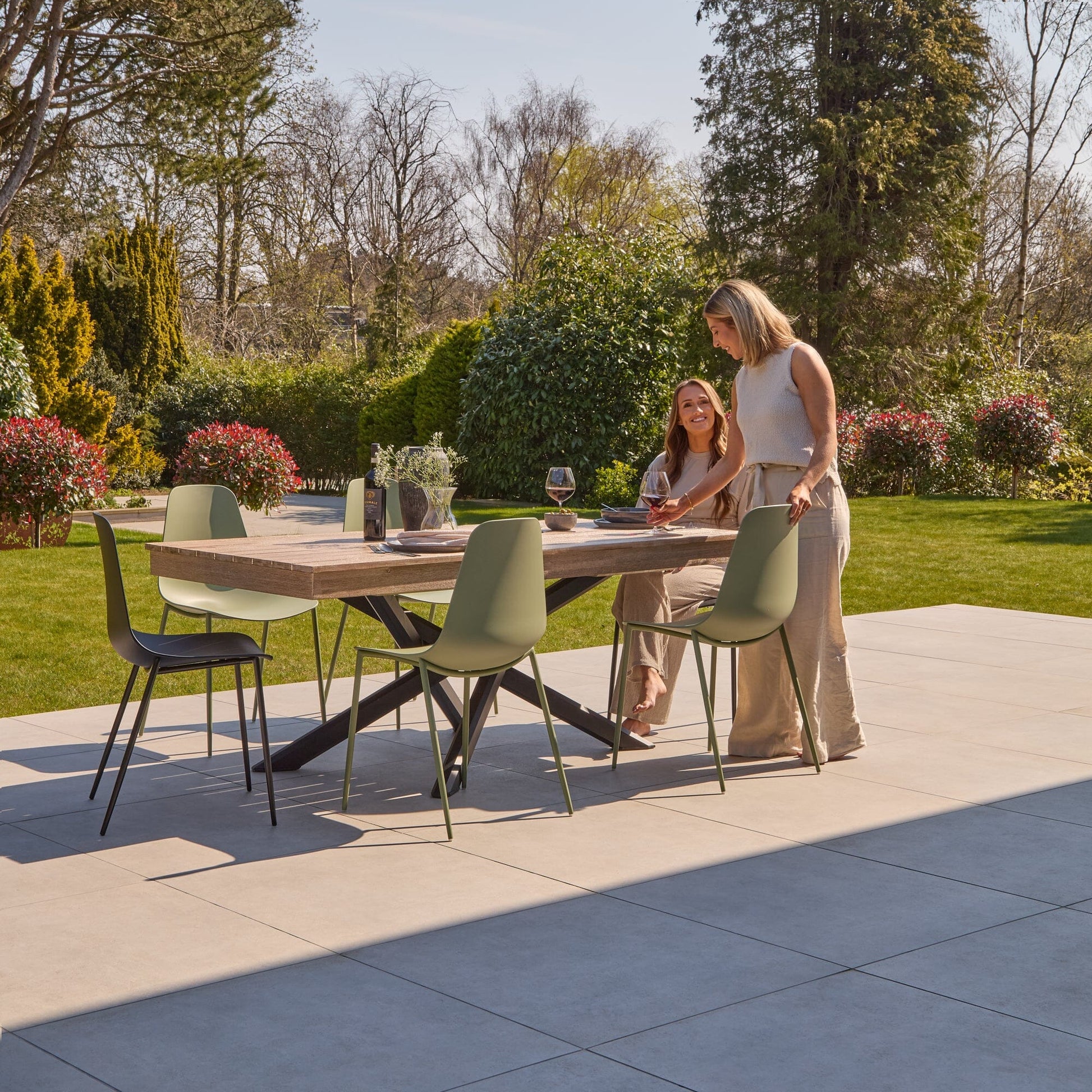 Amelia 6 Seater Wooden Garden Dining Set with 6 Wren Chairs
