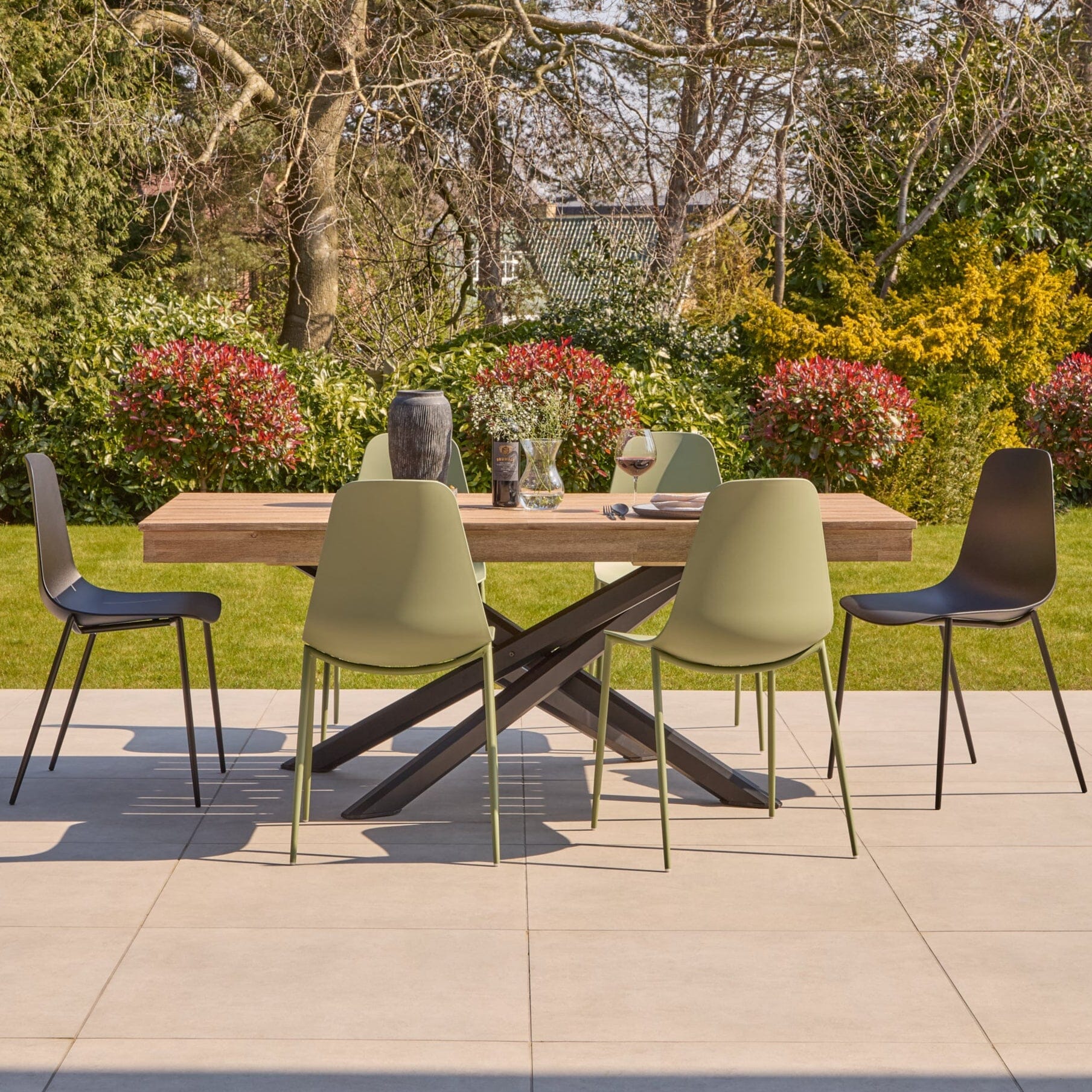 Amelia 6 Seater Wooden Garden Dining Set with 6 Wren Chairs
