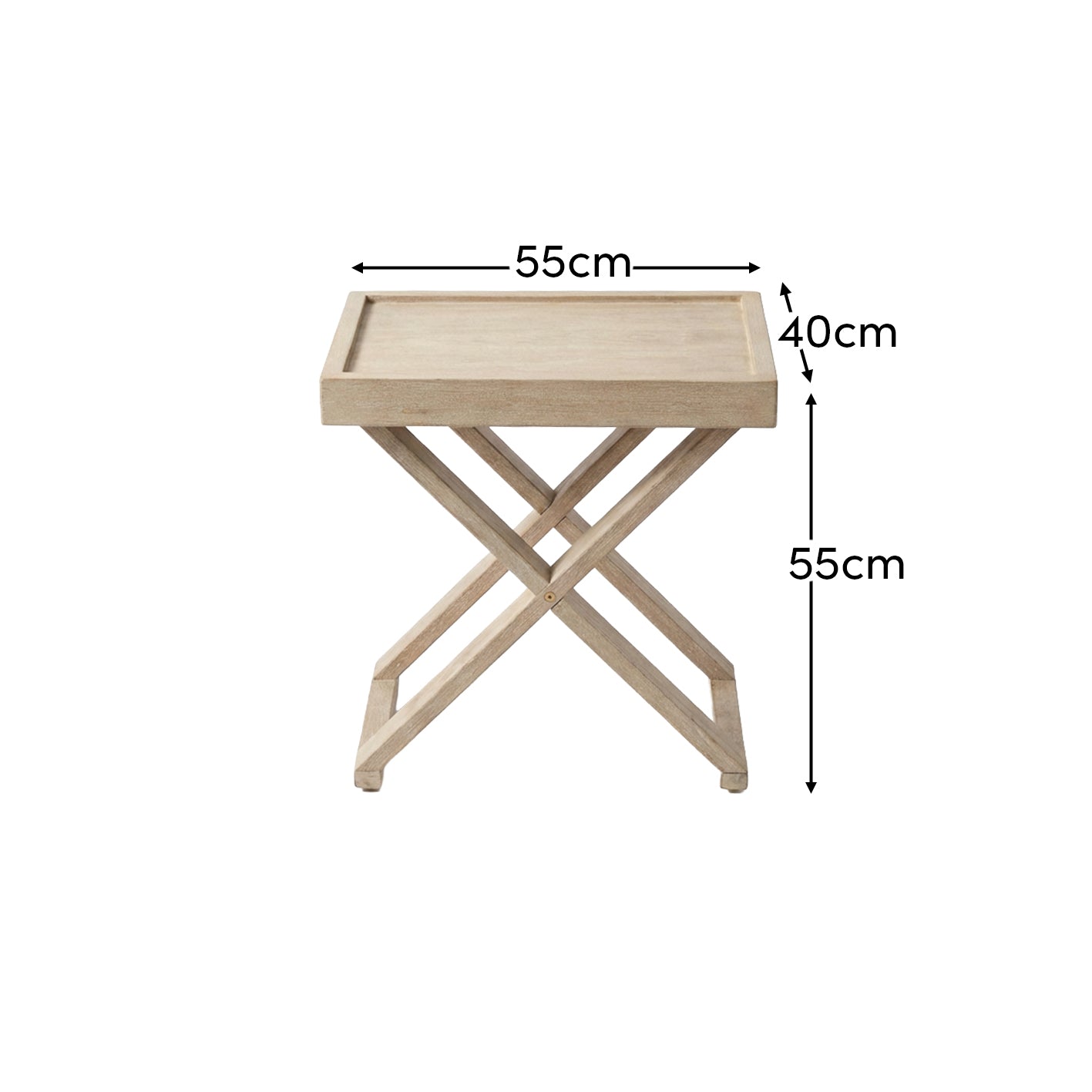 Akira Brushed Light Acacia Side Table - Laura James