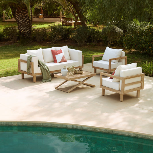 Akira 5 Seater Wooden Garden Set with Coffee Table - Laura James