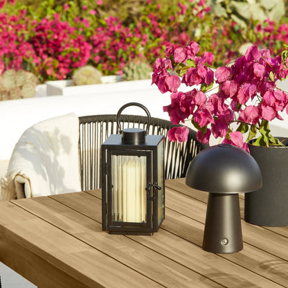Amelia 8 Seater Natural Wood Black Legs Garden Dining Set - Hali BLACK Chairs - Laura James 