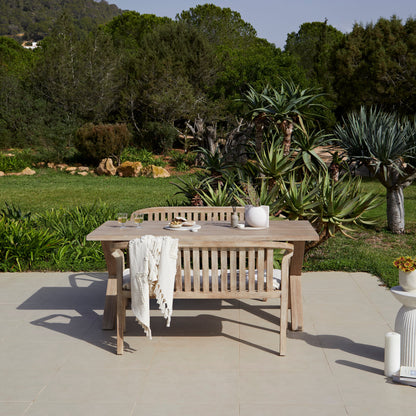 Charlotte 6 Seater Wooden Garden Dining Set with 2 Shiro Benches - Laura James 