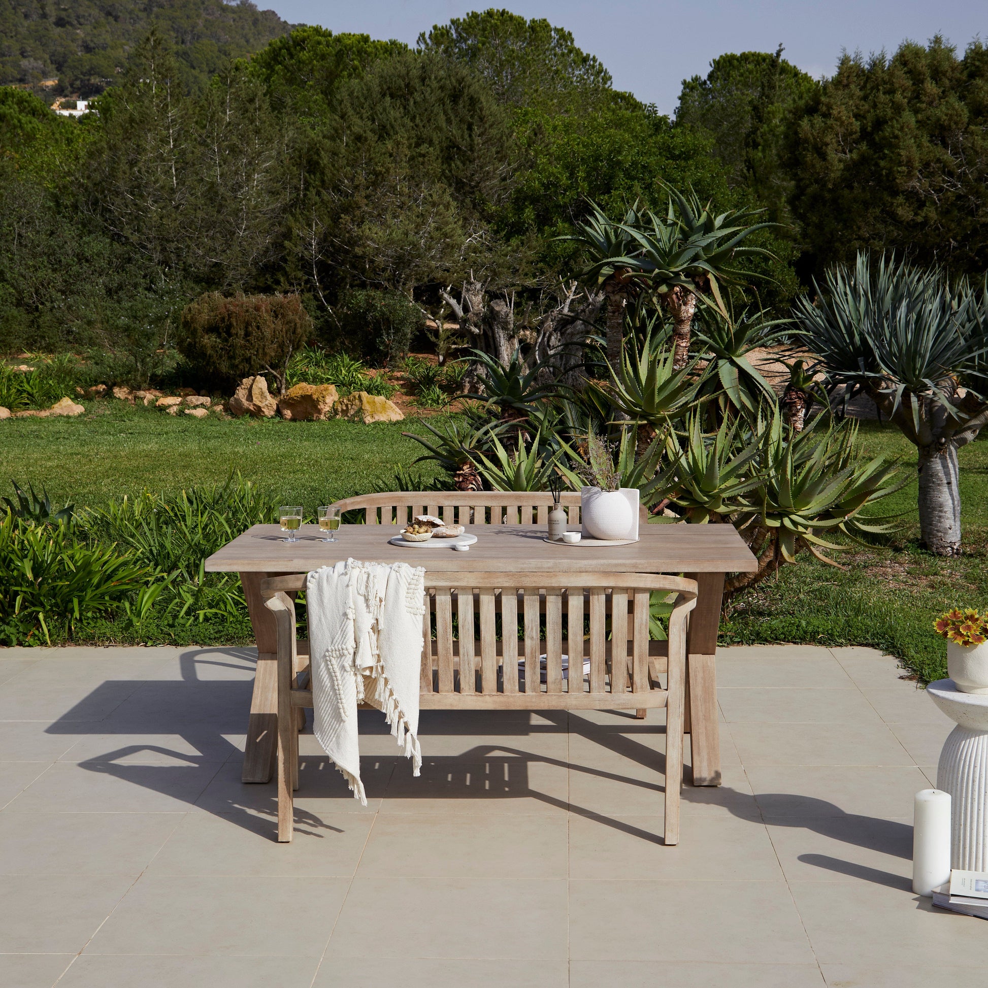 Charlotte 6 Seater Wooden Garden Dining Set with  Shiro - Laura James 