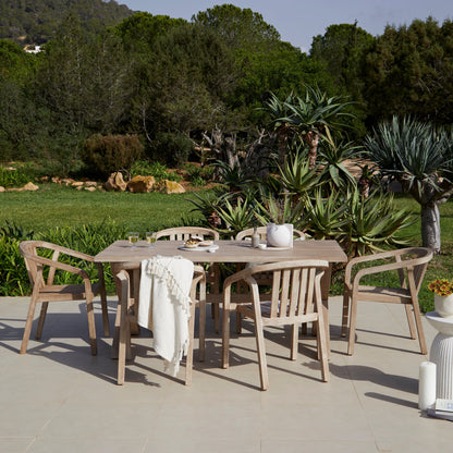 Charlotte 6 Seater Wooden Garden Dining Set with 6  Shiro Chairs - Laura James 