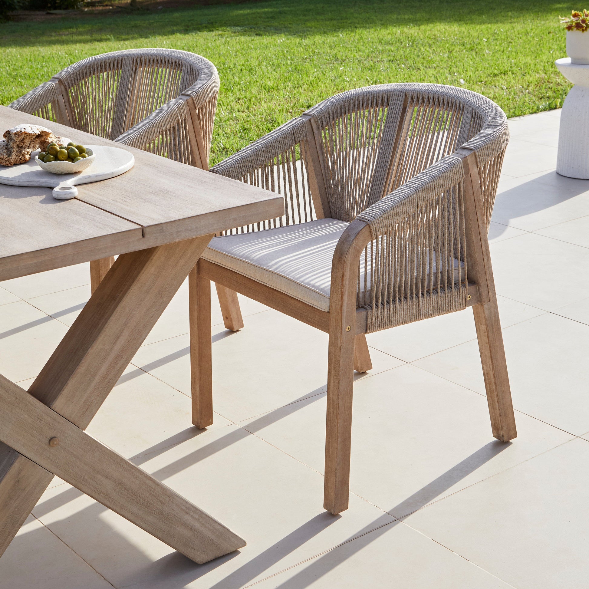 Charlotte 6 Seater Wooden Garden Dining Set with 6  Nala Chairs - Laura James 