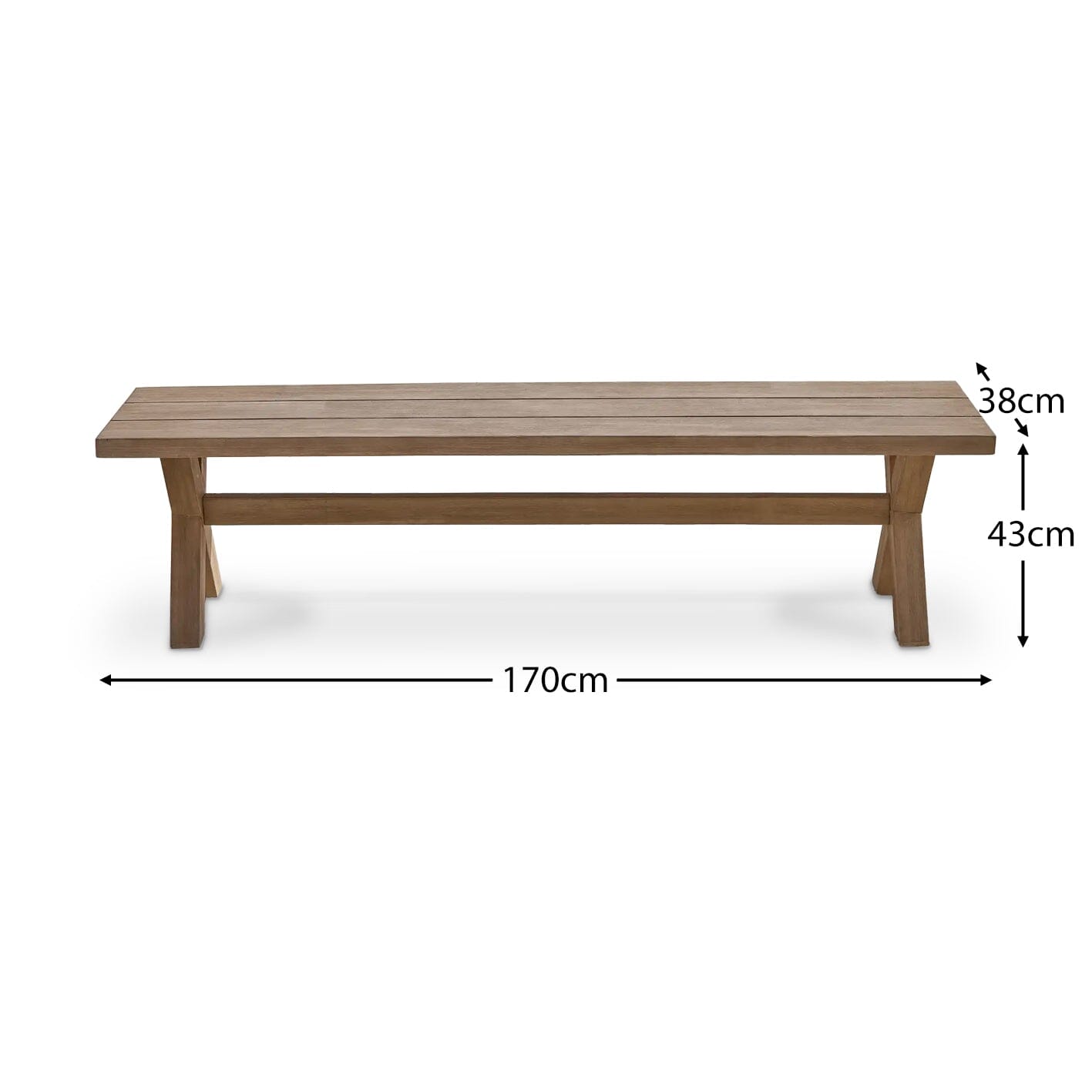 Arbor Dining Bench - Brushed Light Acacia 