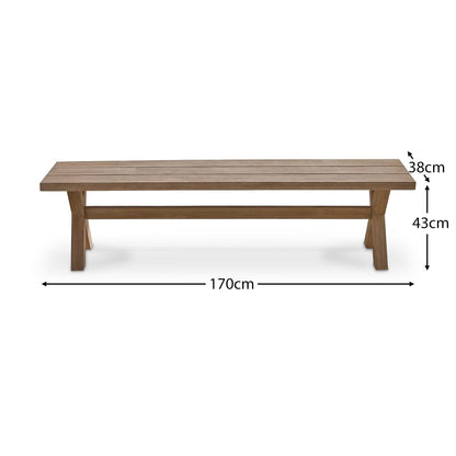 Arbor Dining Bench - Brushed Light Acacia 