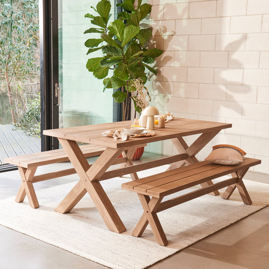 Charlotte 6 Seater Dining Table Set with Benches - Laura James