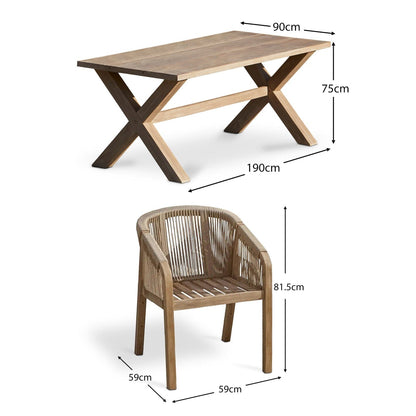 Charlotte Wooden 6 Seater Dining with Nala Wooden Dining Chairs - Laura James 