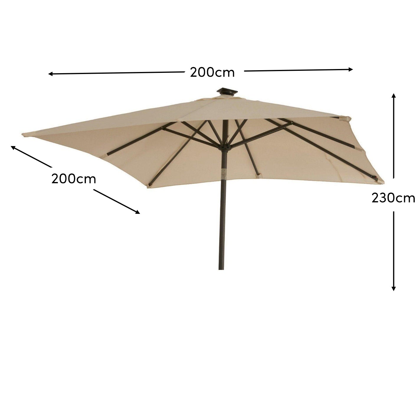 Cream Parasol - 2m Square - Rattan Direct