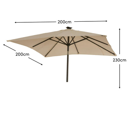 Cream Parasol - 2m Square - Rattan Direct
