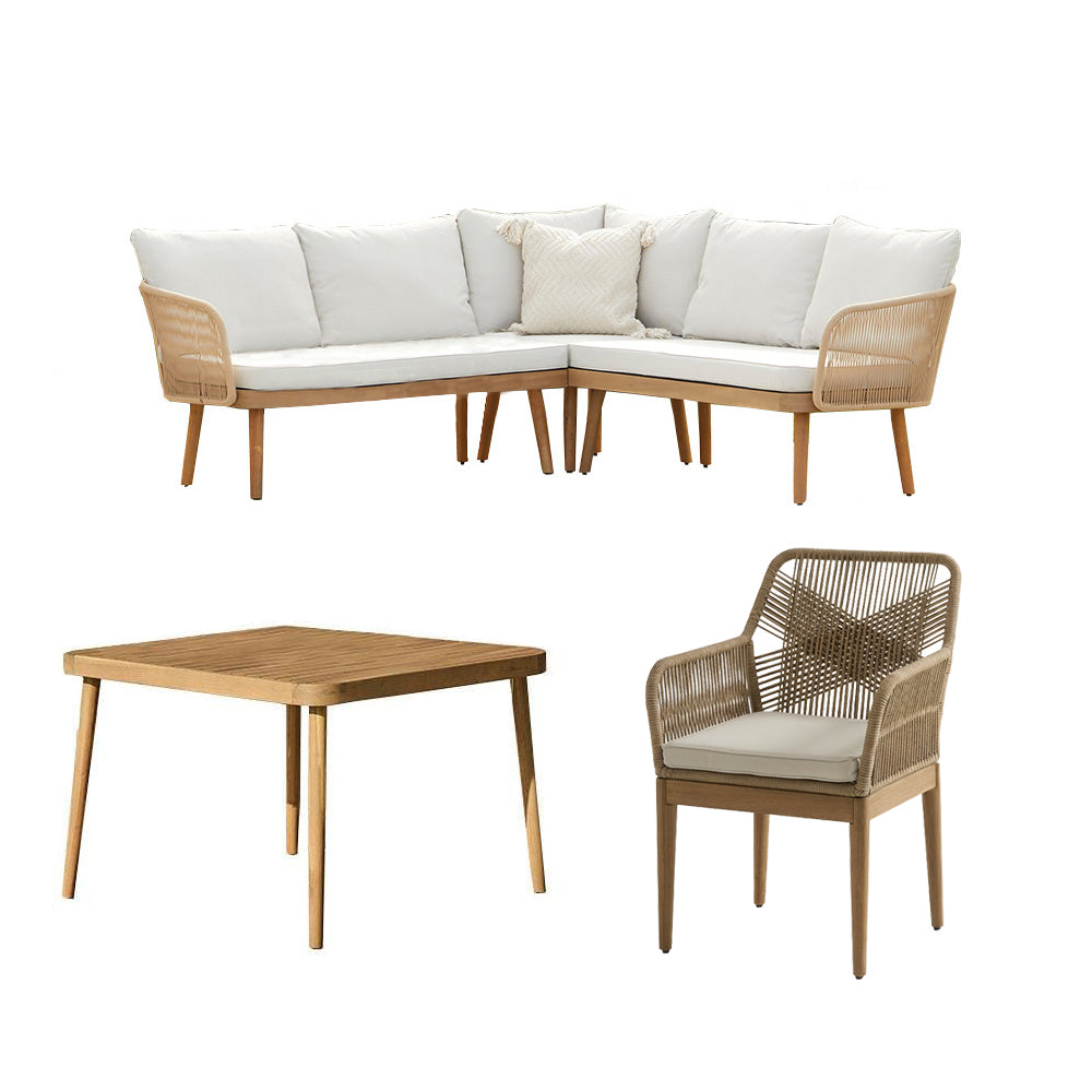 Eaden 8 Seater Corner Garden Dining Set with 2 Killian Chairs