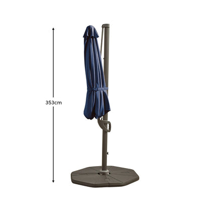 Fira Dark Blue Parasol - 2.5m Square Cantilever - Laura James