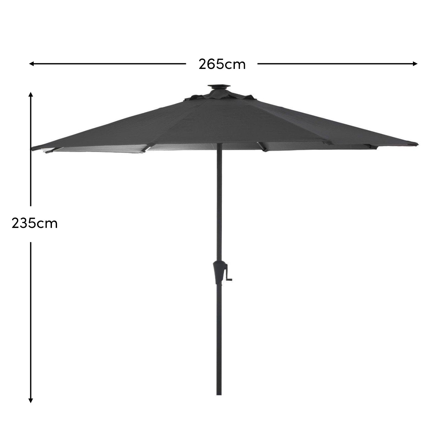Grey Parasol - 2.7m Round - Rattan Direct 