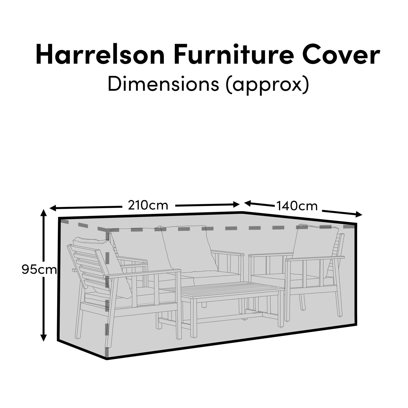 Harrelson Conversation Set Raincover - 210x140x95cm