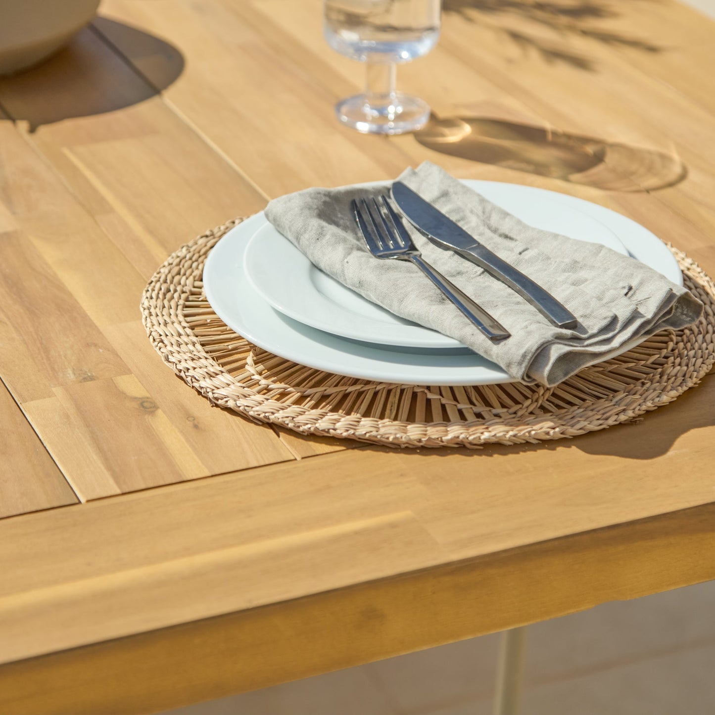 Hali 6 Seater Wooden Garden Dining Set with Ryder Clay Chairs - 175cm - Laura James