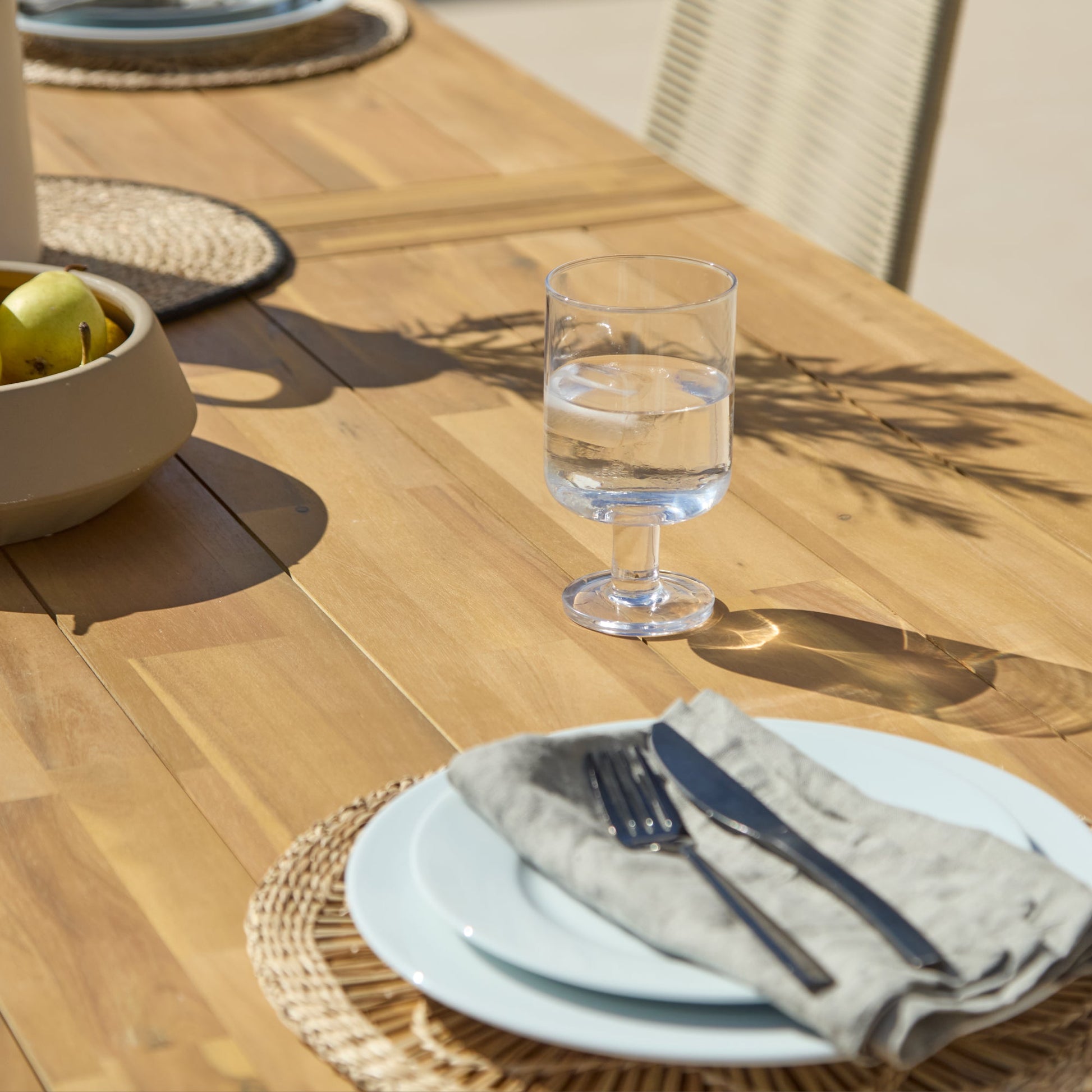 Hali 6 Seater Wooden Garden Dining Set with Ryder Clay Chairs - 175cm - Laura James