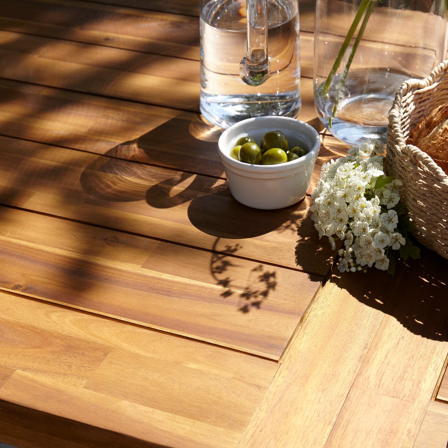 Hali 8 Seater Wooden Outdoor Dining Set with Hali Natural Chairs - 235cm