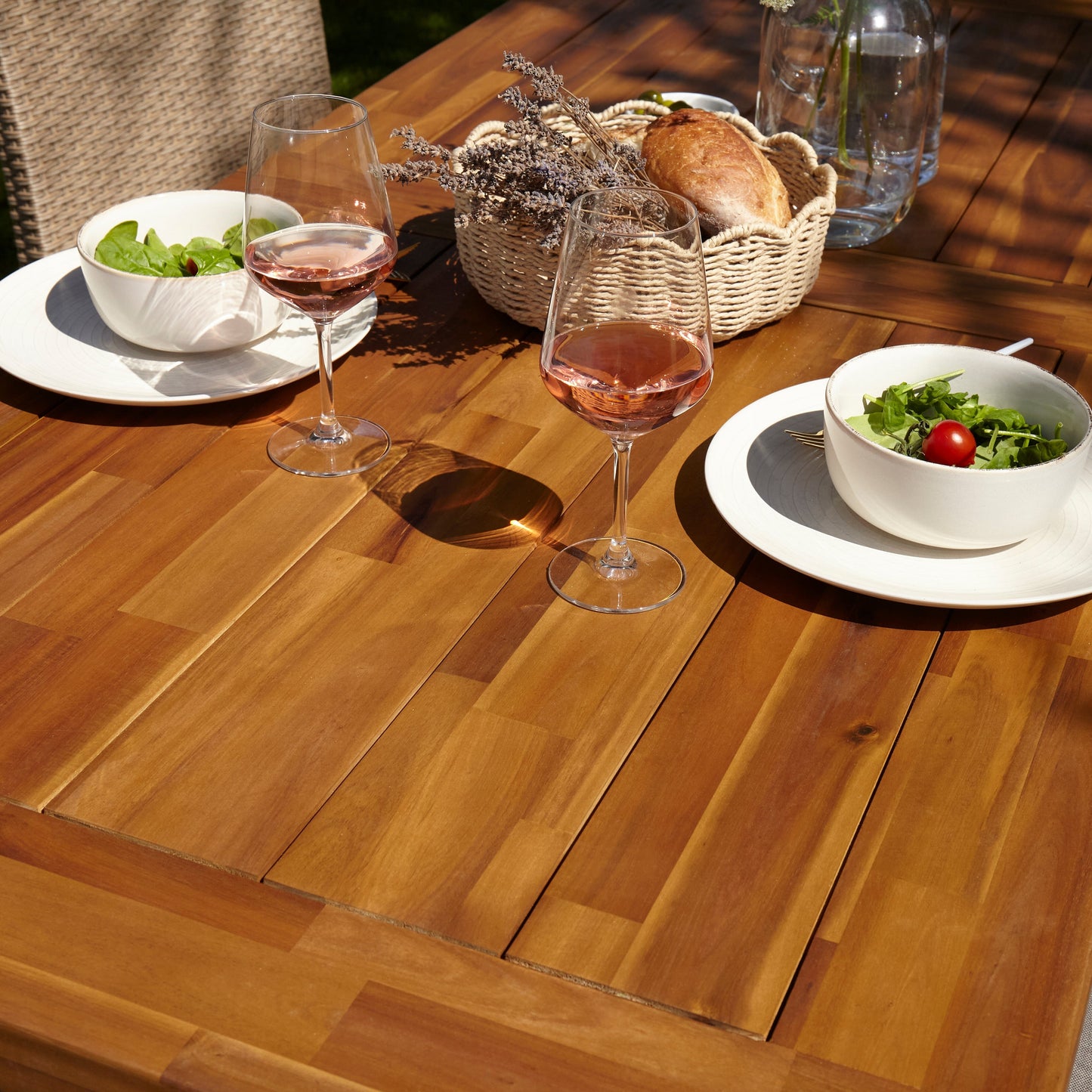 Hali 8 Seater Wooden Outdoor Dining Set with Hali Black Chairs - 235cm