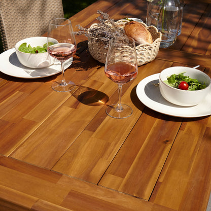 Hali 8 Seater Wooden Outdoor Dining Set with Hali Black Chairs - 235cm