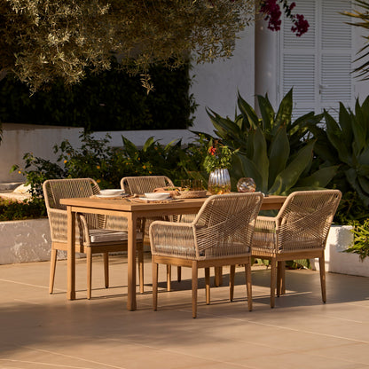 Harlyn 4 Seater Wooden Garden Dining Set with Killian Chairs - 160cm - Laura James