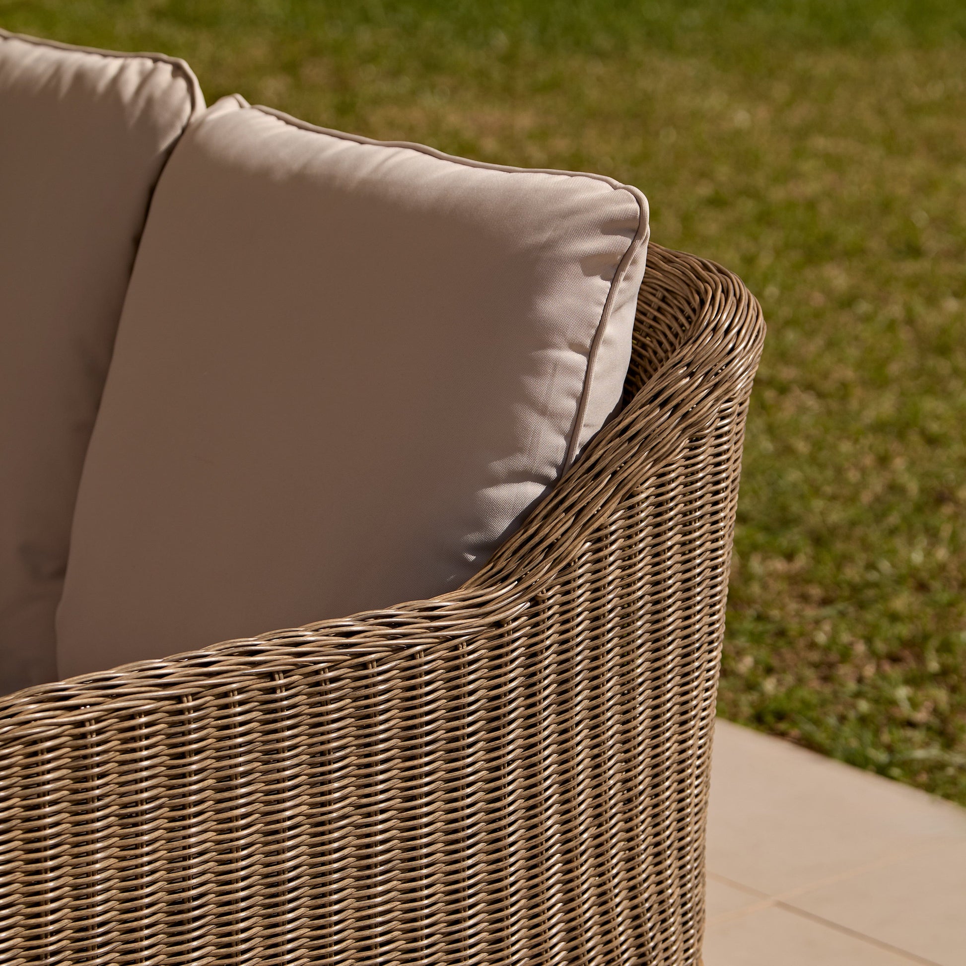 Harlyn 5 Seater Corner Sofa with Dining Table - Tawny Rattan - Laura James