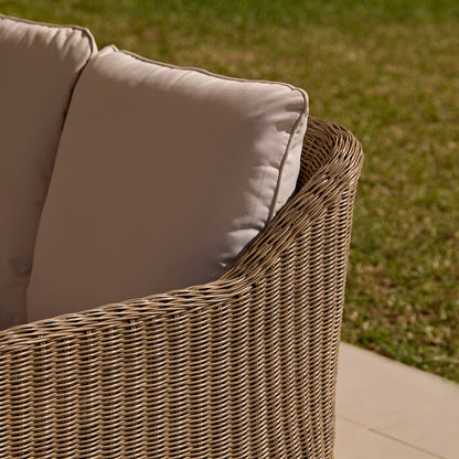 Harlyn 5 Seater Corner Sofa with Dining Table - Tawny Rattan - Laura James