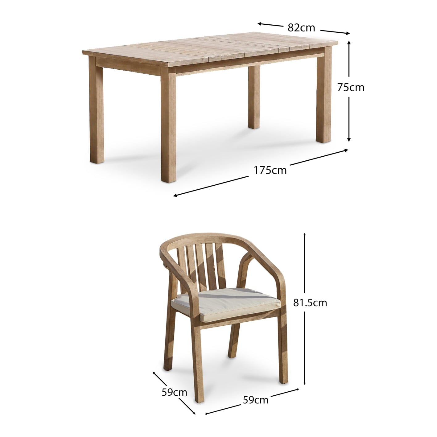 Kuro Wooden 6 Seater Dining Table Set with  Shiro Dining Chairs - Laura James 