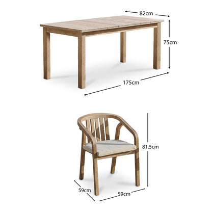 Kuro Wooden 6 Seater Dining Table Set with  Shiro Dining Chairs - Laura James 