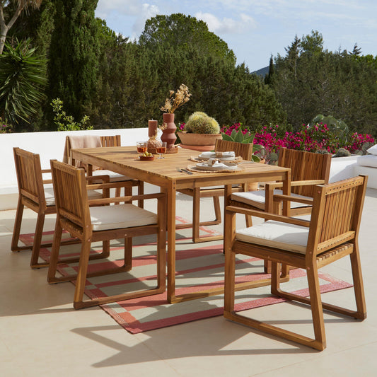 Lennox 8 Seater Wooden Outdoor Dining Set with Cushions - Laura James 