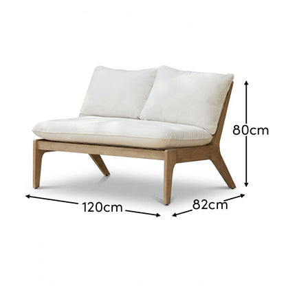 Mali Brushed Light Acacia Wooden Sofa - Sand Rope