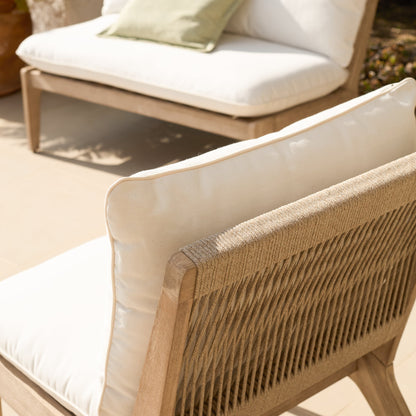 Mali 4 Seater Wooden Garden Sofa Set with Side Table and Coffee Table - Laura James