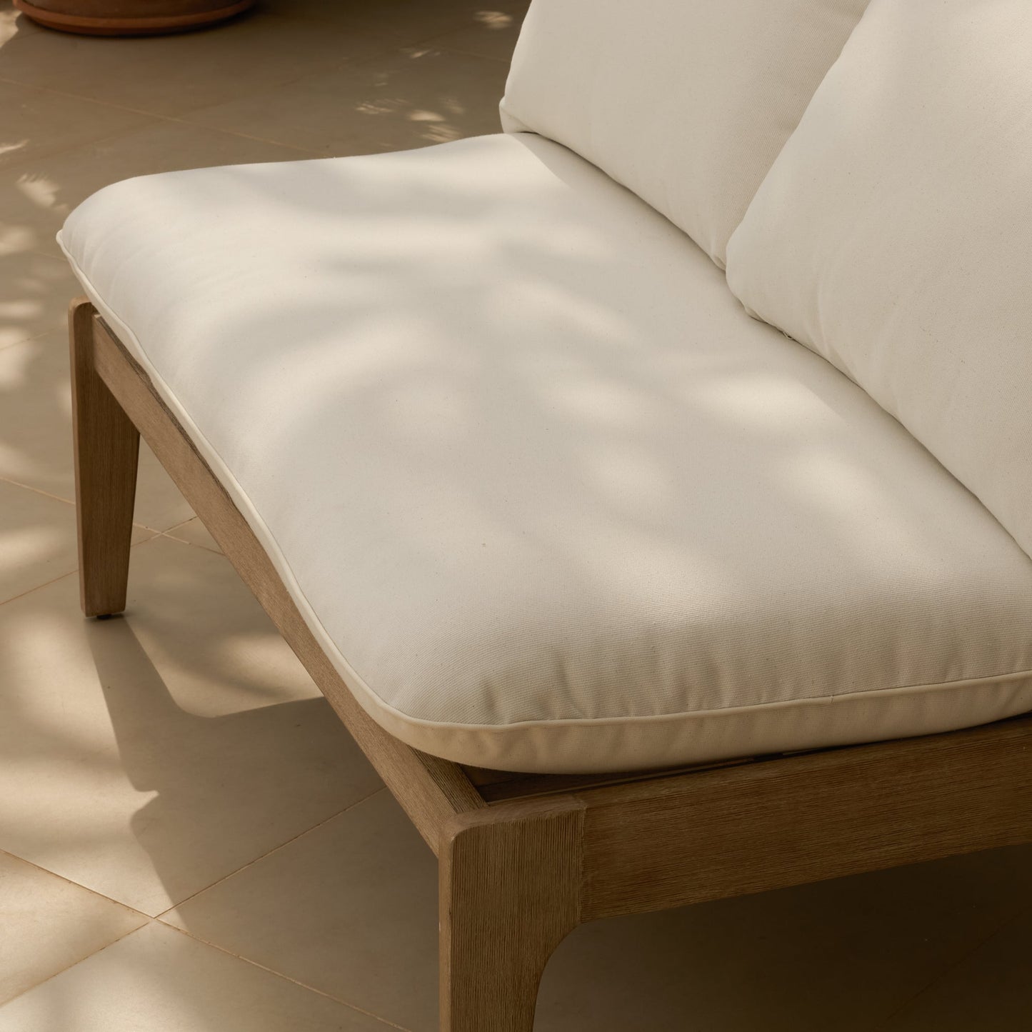 Mali Brushed Light Acacia Wooden Sofa - Sand Rope