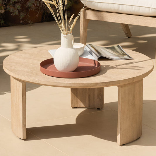 Mali Wooden Garden Coffee Table - Brushed Light Acacia - Laura James