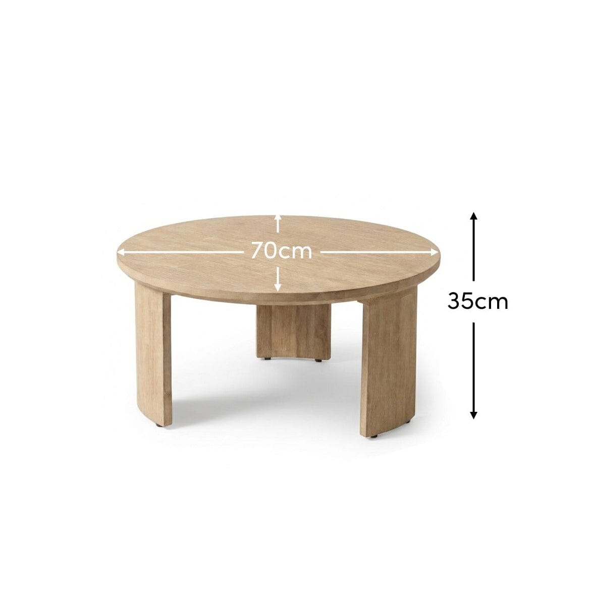 Mali Wooden Garden Coffee Table - Brushed Light Acacia - Laura James