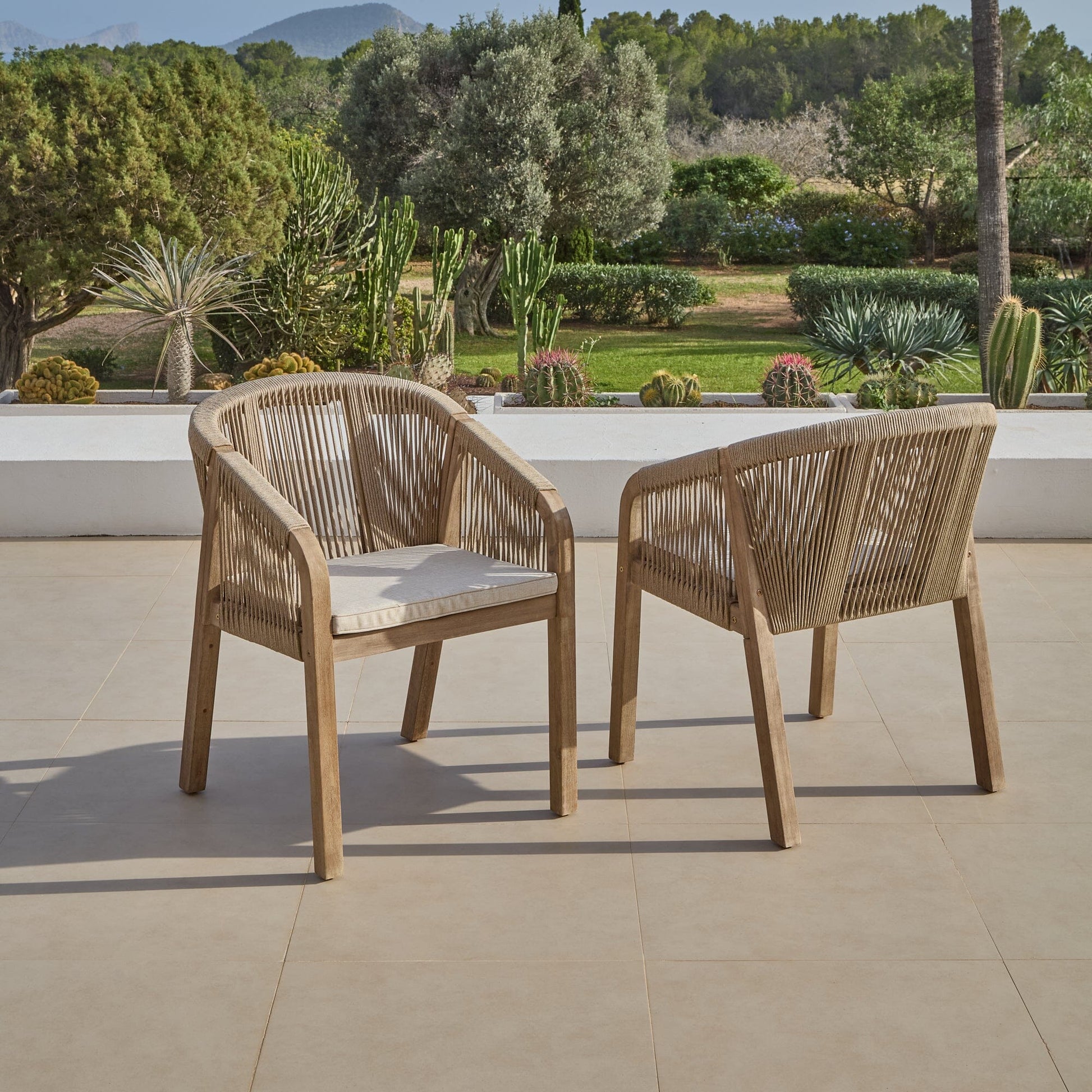 Nala Rope Garden Chairs - Set Of 2 - Laura James 