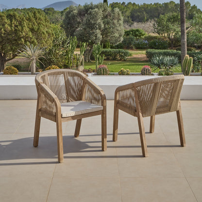 Nala Rope Garden Chairs - Set Of 2 - Laura James 