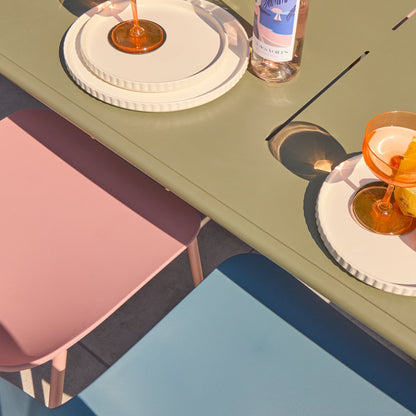 Wilder Metal 6 Seater Garden Table Set with Wren Garden Chairs - Laura James 