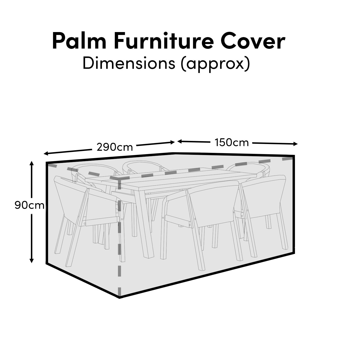 Palm Table 6-Seater Raincover - 290x150x90cm
