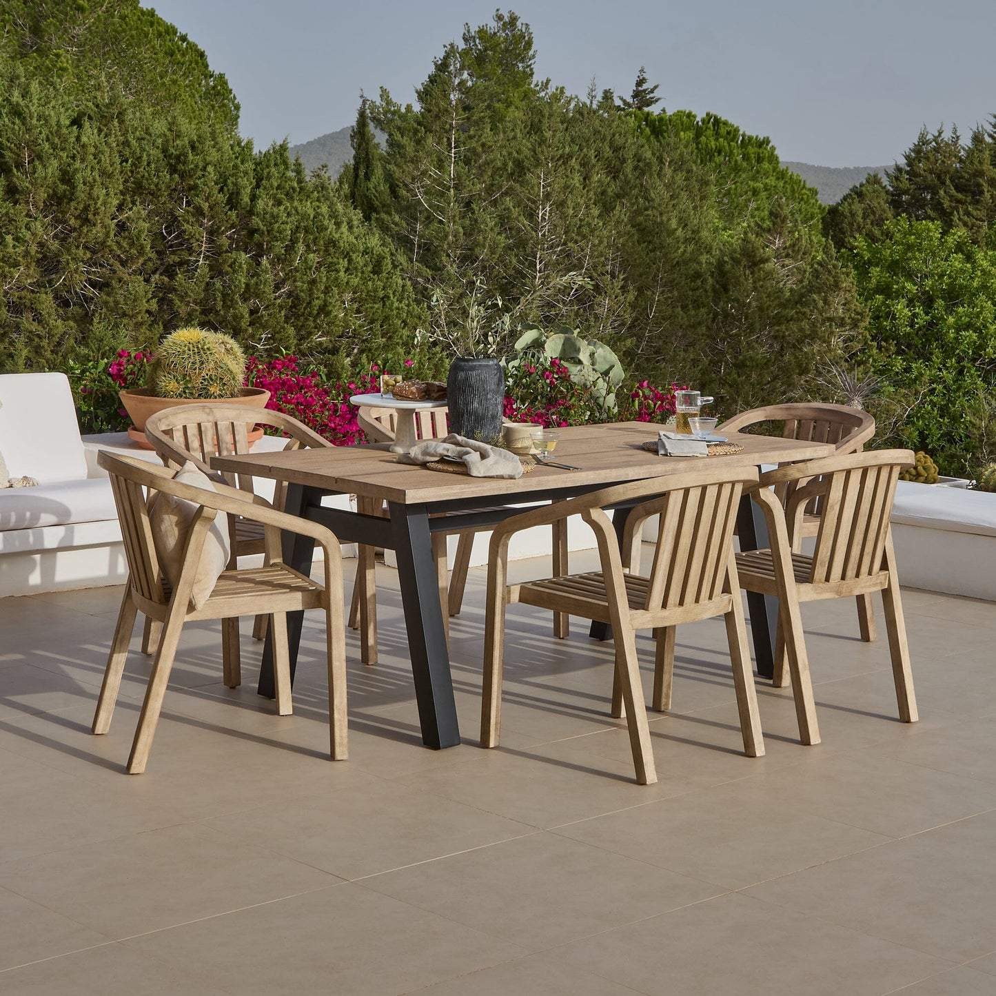 Palm 6 Seater Wooden Garden Dining Set with 6 Shiro Chairs
- Laura James 
